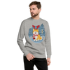 Dog Akita Funny Christmas Japanese Ukiyo-e Unisex Premium Sweatshirt - Carbon Grey / S