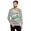 Dog Akita Funny Japanese Ukiyo-e Unisex Premium Sweatshirt - Carbon Grey / S