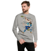 Disc Dog Samurai Japanese Ukiyo-e Unisex Premium Sweatshirt - Carbon Grey / S