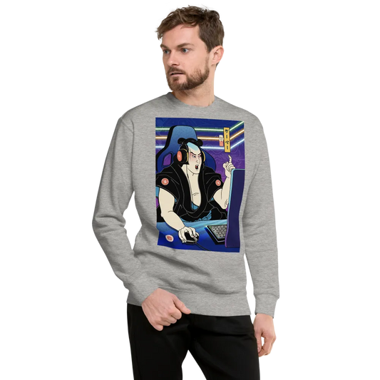 Samurai Gamer 2 Streamer Ukiyo-e Unisex Fleece Pullover - Samurai Original