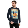 Dog Doberman Pinscher Japanese Ukiyo-e Unisex Premium Sweatshirt - Navy Blazer / S