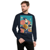 Samurai Bitcoin Mining Ukiyo-e Unisex Premium Sweatshirt - Navy Blazer / S