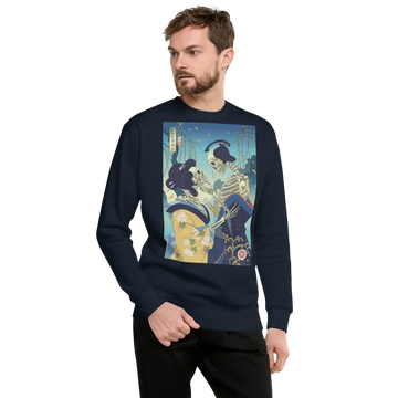 Skeleton Samurai & Geisha Gift For Valentine Unisex Premium Sweatshirt