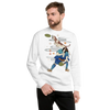 Disc Dog Samurai Japanese Ukiyo-e Unisex Premium Sweatshirt - White / S