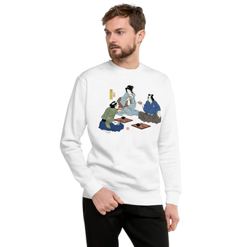 Samurai Drinking Sake Ukiyo-e Unisex Premium Sweatshirt