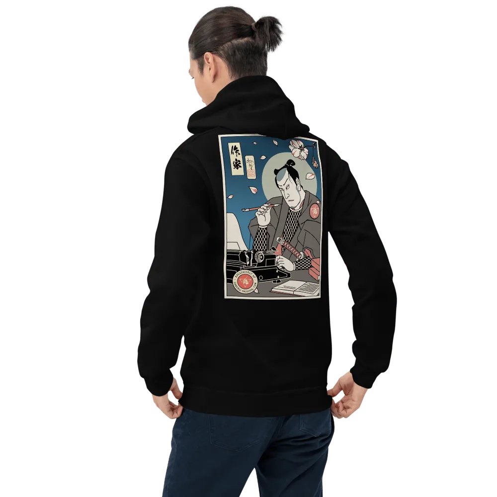 Samurai Writer Book Ukiyo-e Unisex Hoodie - Samurai Original