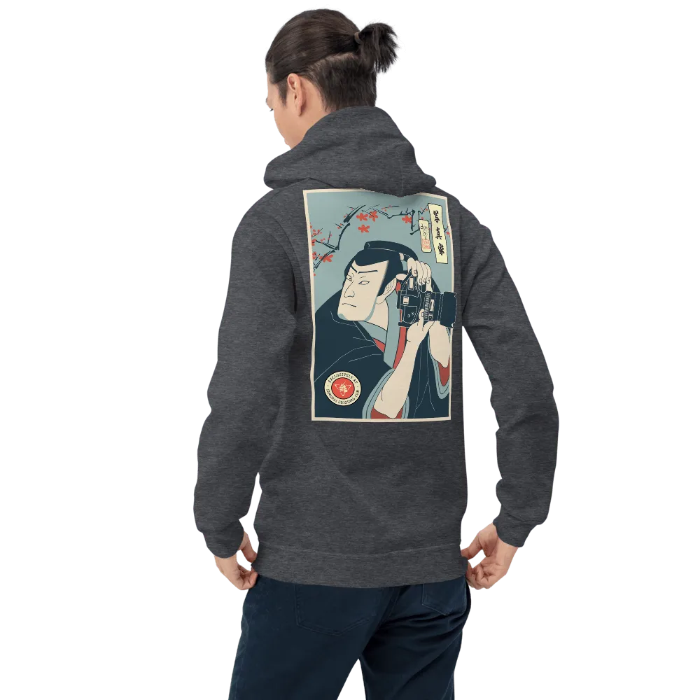 Samurai Photographer 2 Camera Ukiyo-e Unisex Hoodie - Samurai Original