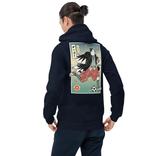 Samurai Football Player Ukiyo-e Unisex Hoodie - Samurai Original