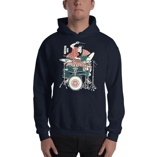 Samurai Drummer 3 Percussion Music Ukiyo-e Unisex Hoodie - Samurai Original