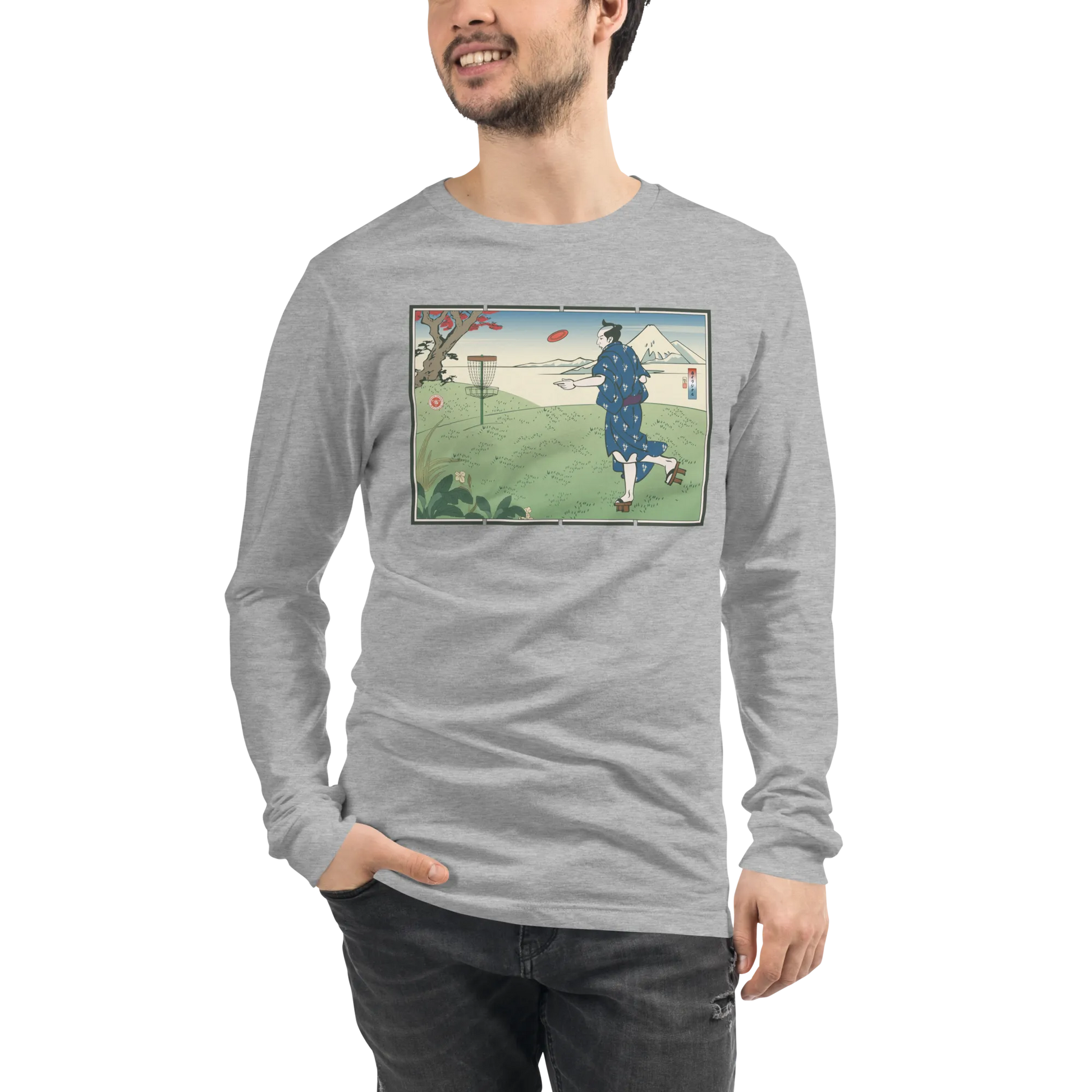 Samurai Disc Golf Ukiyo-e Unisex Long Sleeve Tee - Samurai Original