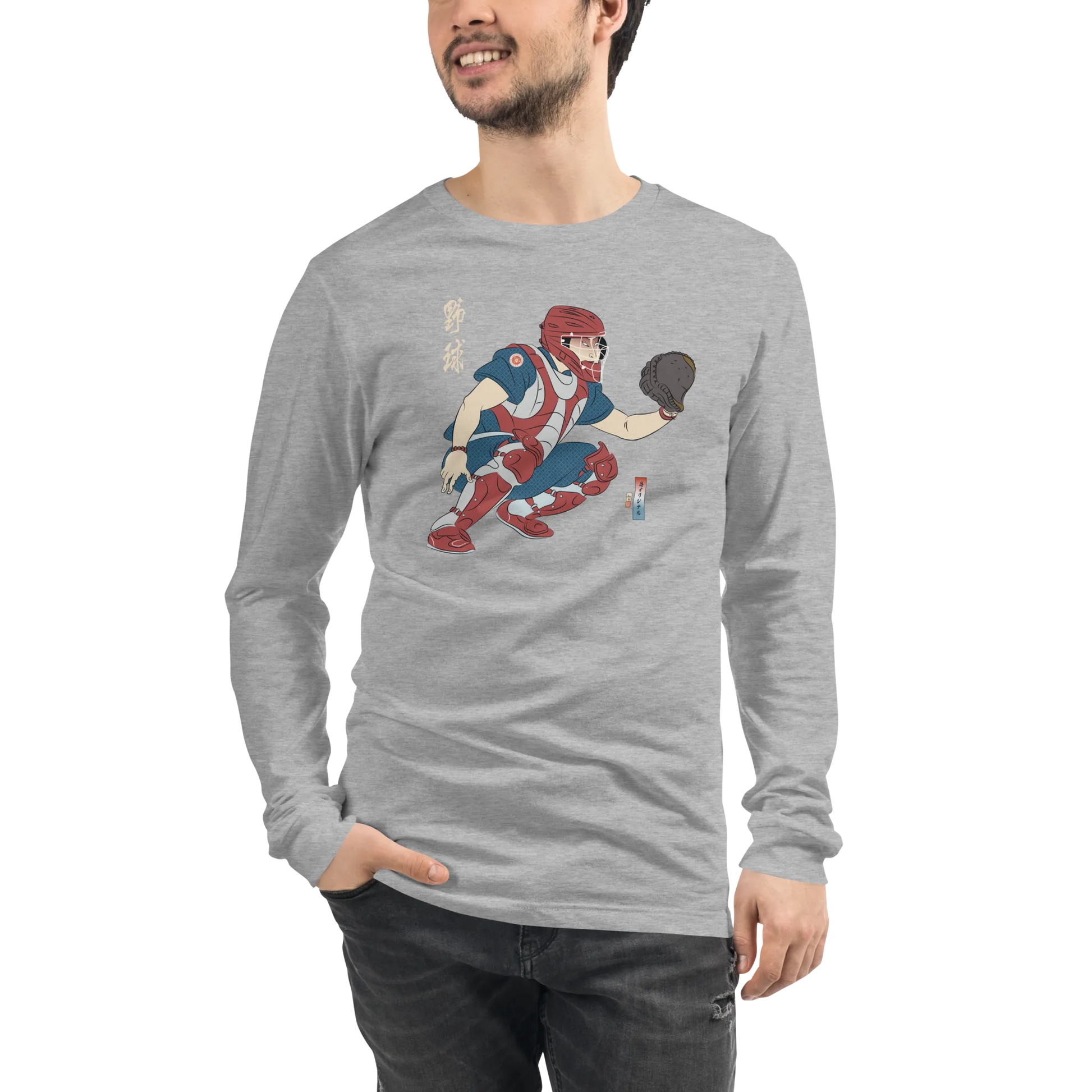 Samurai Baseball Player 4 Sport Ukiyo-e Unisex Long Sleeve Tee - Samurai Original