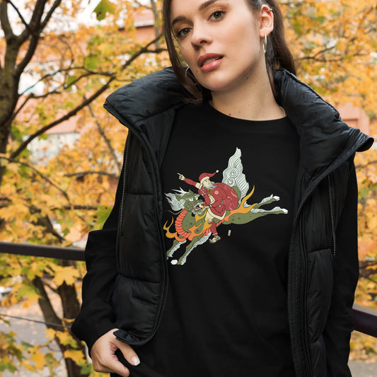 Santa Riding Kirin Unisex Long Sleeve Tee