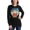 Dog Shiba Inu Funny Japanese Ukiyo-e Unisex Long Sleeve Tee - Black / S