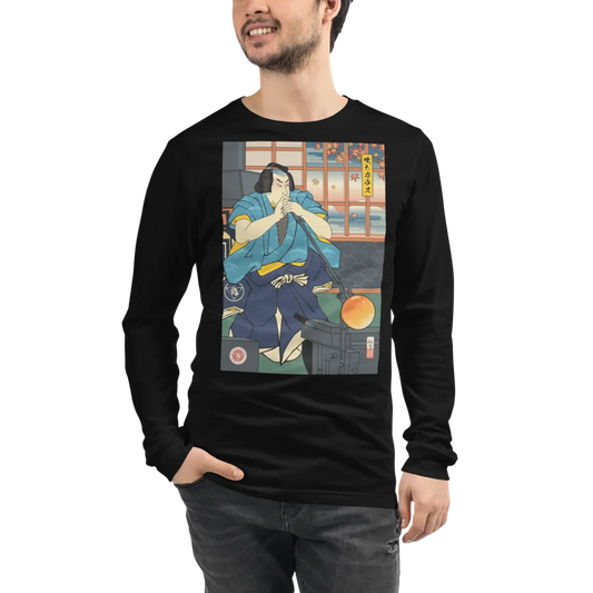 Samurai Glassblowing Ukiyo-e Unisex Long Sleeve Tee - Samurai Original