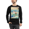 Dog Akita Funny Japanese Ukiyo-e Unisex Long Sleeve Tee - Black / S