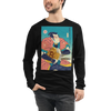 Samurai Bitcoin Mining Ukiyo-e Unisex Long Sleeve Tee - Black / S