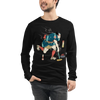 Samurai Play Curling Ukiyo-e Unisex Long Sleeve Tee