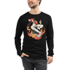 Samurai Firefighter Fireman Ukiyo-e Unisex Long Sleeve Tee - Samurai Original