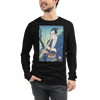 Samurai Play Shakuhachi Bamboo Flute Ukiyo-e Unisex Long Sleeve Tee