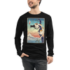 Cat Photographer Funny Japanese Ukiyo-e Unisex Long Sleeve Tee - Black / S