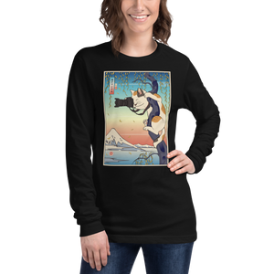 Cat Photographer Funny Japanese Ukiyo-e Unisex Long Sleeve Tee -