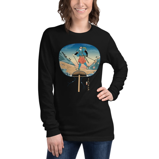 Samurai Trekking Ukiyo-e Unisex Long Sleeve Tee