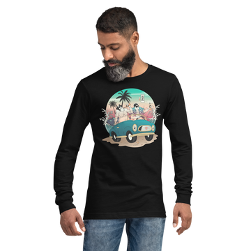 Samurai and Summer Party Ukiyo-e Unisex Long Sleeve Tee - Samurai Original