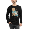 Golden Doodle Dog Funny Japanese Ukiyo-e Unisex Long Sleeve Tee - Black / S