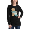 Golden Doodle Dog Funny Japanese Ukiyo-e Unisex Long Sleeve Tee -