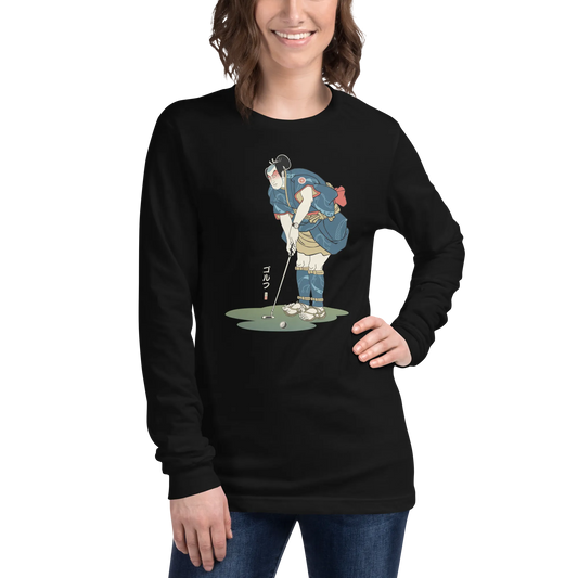 Samurai Golf Player Ukiyo-e 2 Unisex Long Sleeve Tee -