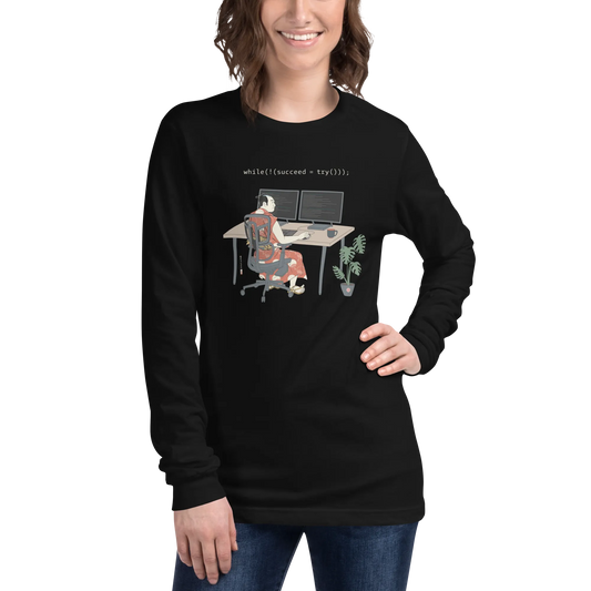 Samurai Programmer Ukiyo-e 6 Unisex Long Sleeve Tee - Samurai Original