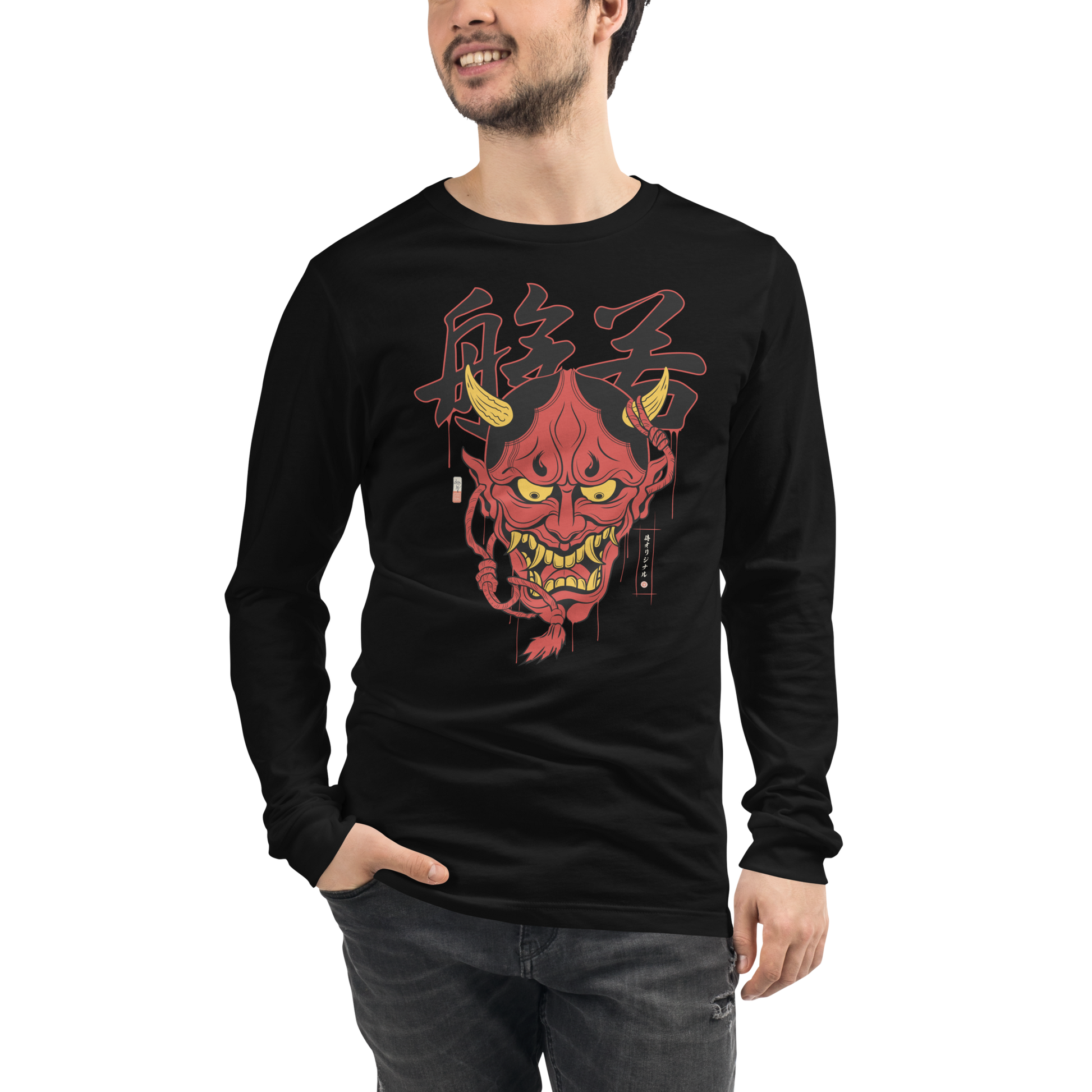 Hannya Japanese Ukiyo-e Unisex Long Sleeve Tee -