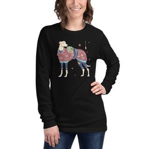 Greyhound Dog Funny Japanese Ukiyo-e Unisex Long Sleeve Tee -