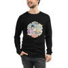 Geisha Groomer Japanese Ukiyo-e Unisex Long Sleeve Tee - Black / S