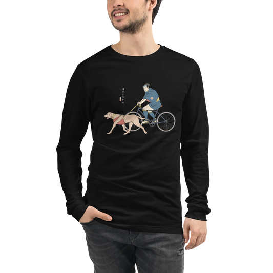 Samurai Cycling With DogLabrador Retriever Unisex Long Sleeve Tee - Samurai Original