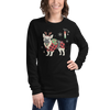 French Bulldog Funny Christmas Japanese Ukiyo-e Unisex Long Sleeve Tee -