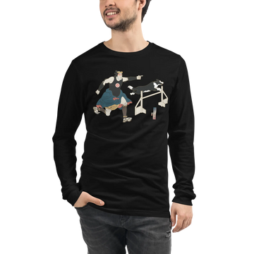 Samurai Trainer Dog Ukiyo-e Unisex Long Sleeve Tee