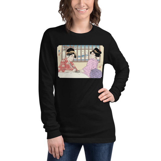 Geisha Henna Artist Japanese Ukiyo-e Unisex Long Sleeve Tee -