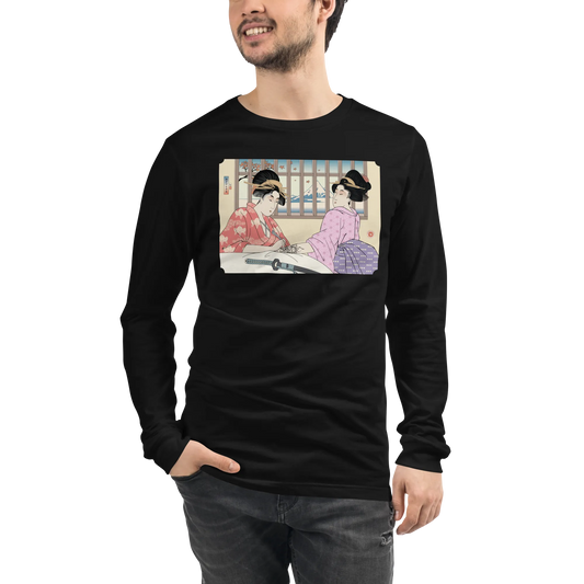 Geisha Henna Artist Japanese Ukiyo-e Unisex Long Sleeve Tee -