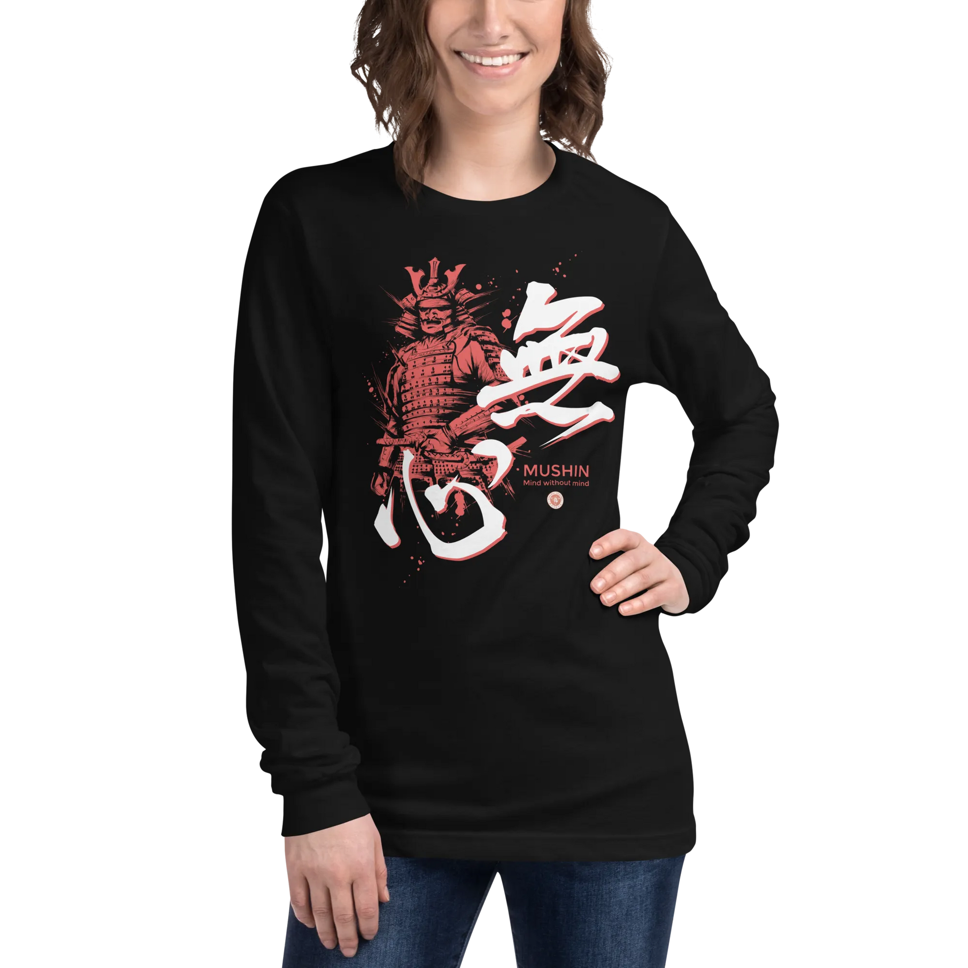 Mushin Japanese Kanji Calligraphy Unisex Long Sleeve Tee - Samurai Original