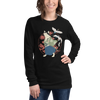 Cat Samurai Funny Ukiyo-e Japanese Unisex Long Sleeve Tee -