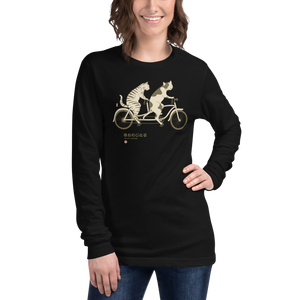 Cat Ride Funny Japanese Ukiyo-e Unisex Long Sleeve Tee -