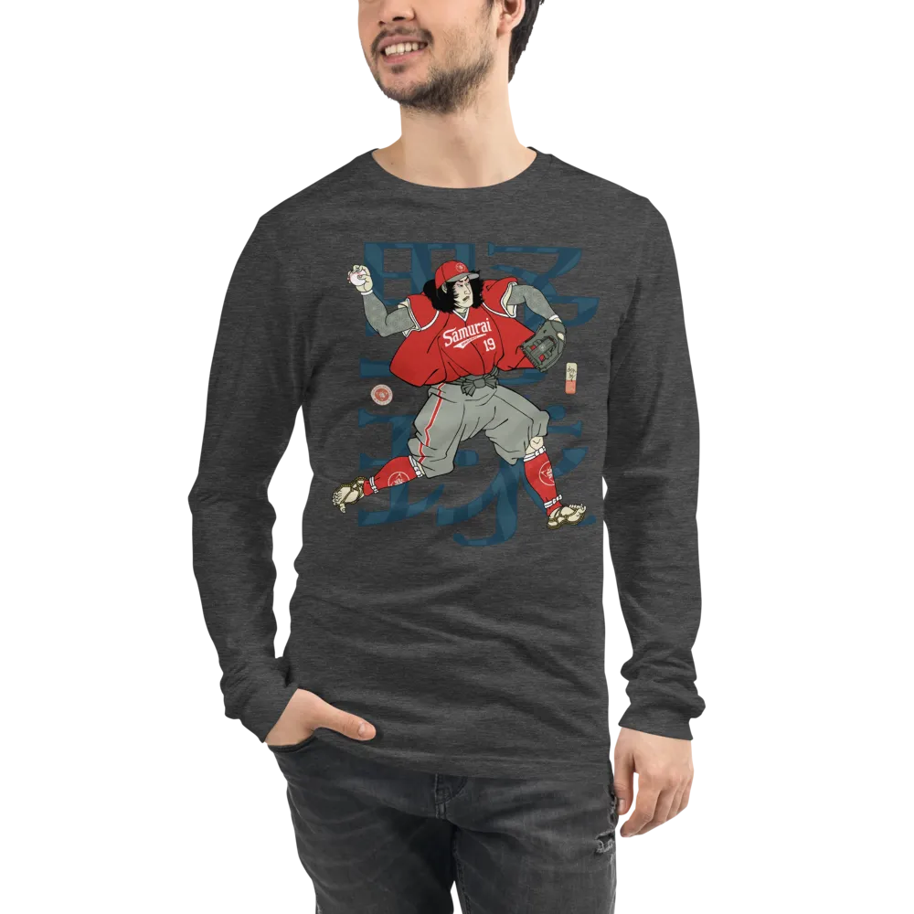 Samurai Baseball Player 3 Sport Ukiyo-e Unisex Long Sleeve Tee - Samurai Original