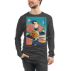 Samurai Bitcoin Mining Ukiyo-e Unisex Long Sleeve Tee - Dark Grey Heather / S