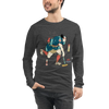 Samurai Play Curling Ukiyo-e Unisex Long Sleeve Tee