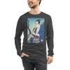 Samurai Play Shakuhachi Bamboo Flute Ukiyo-e Unisex Long Sleeve Tee