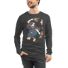 Samurai BBQ Barbecue Funny Ukiyo-e Unisex Long Sleeve Tee - Samurai Original