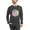 Geisha Groomer Japanese Ukiyo-e Unisex Long Sleeve Tee - Dark Grey Heather / S