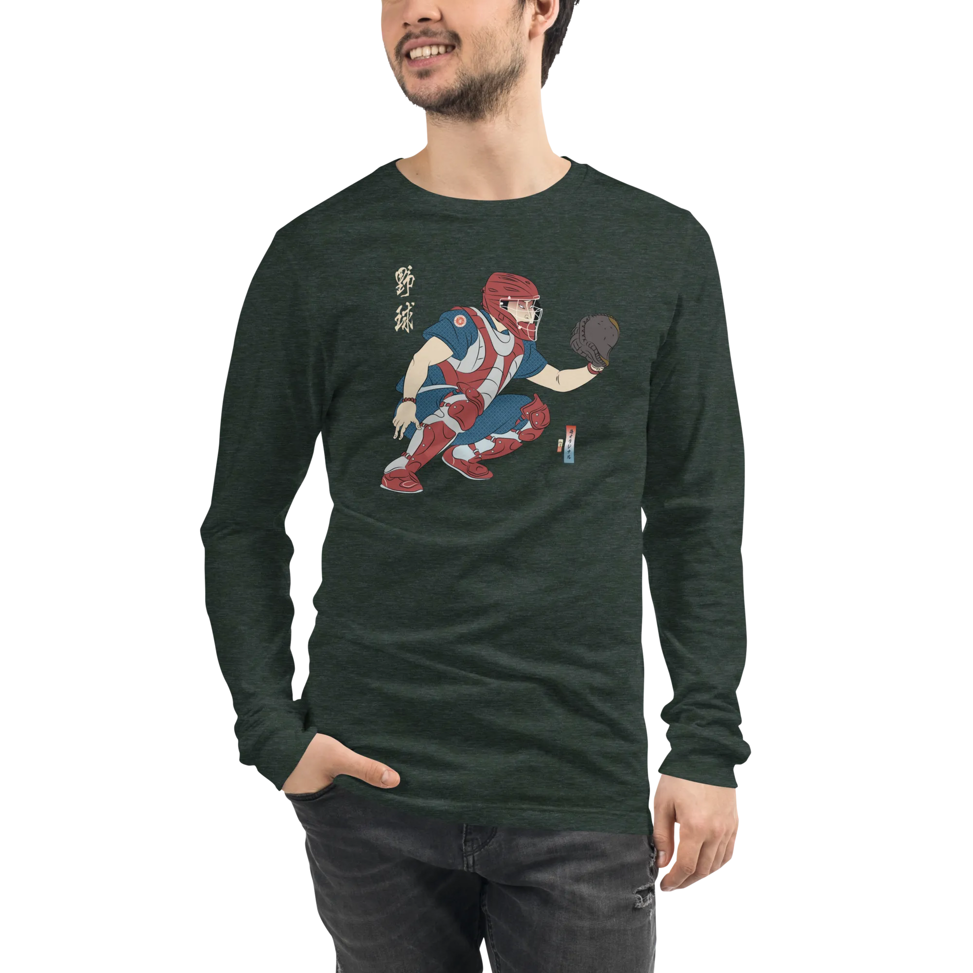 Samurai Baseball Player 4 Sport Ukiyo-e Unisex Long Sleeve Tee - Samurai Original