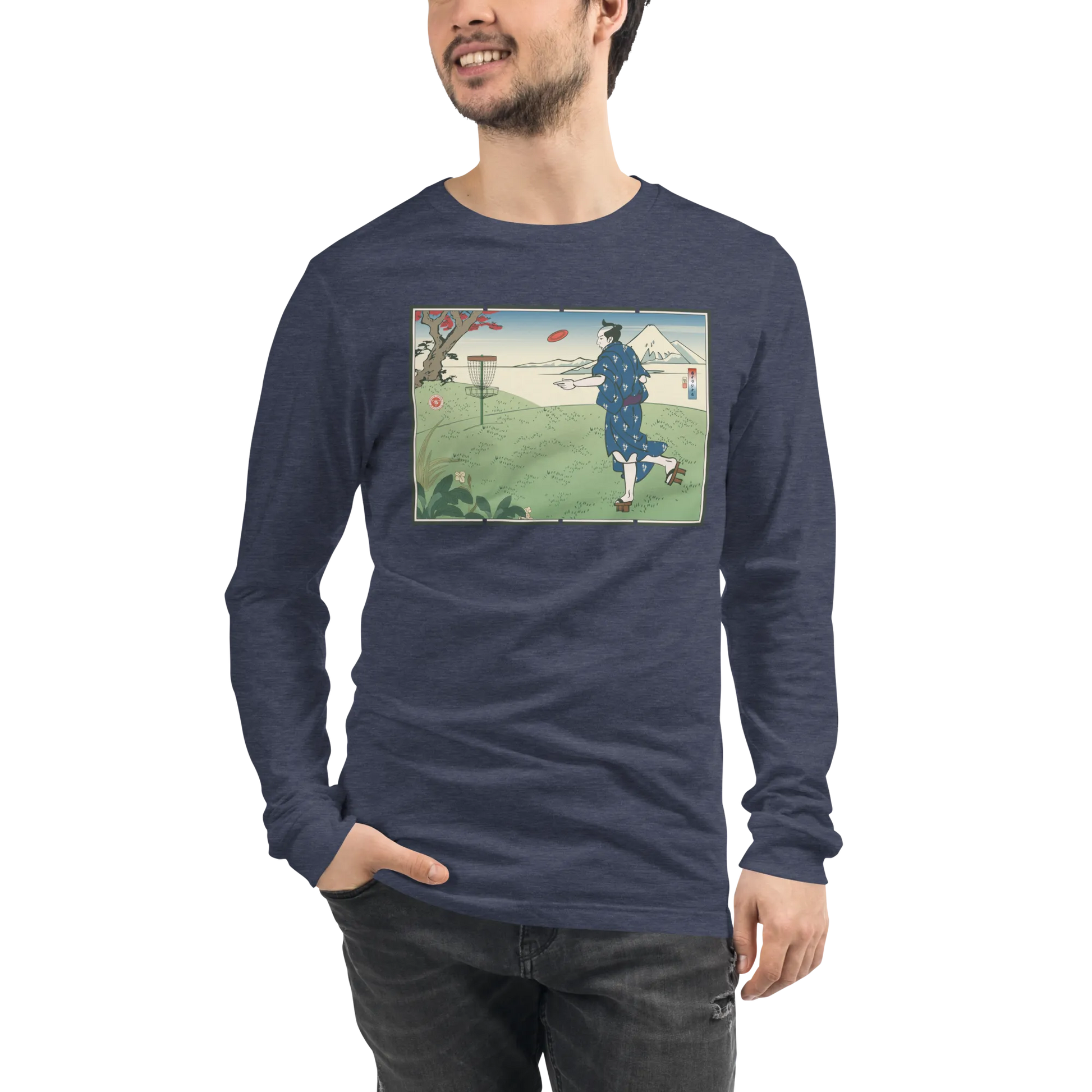 Samurai Disc Golf Ukiyo-e Unisex Long Sleeve Tee - Samurai Original